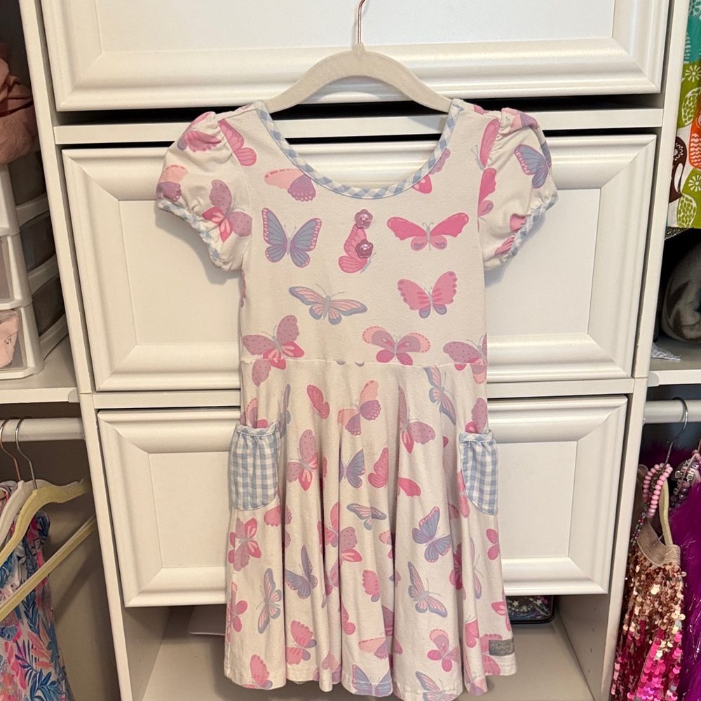Pink Butterfly Kids Eleanor Rose Twirl Dress
